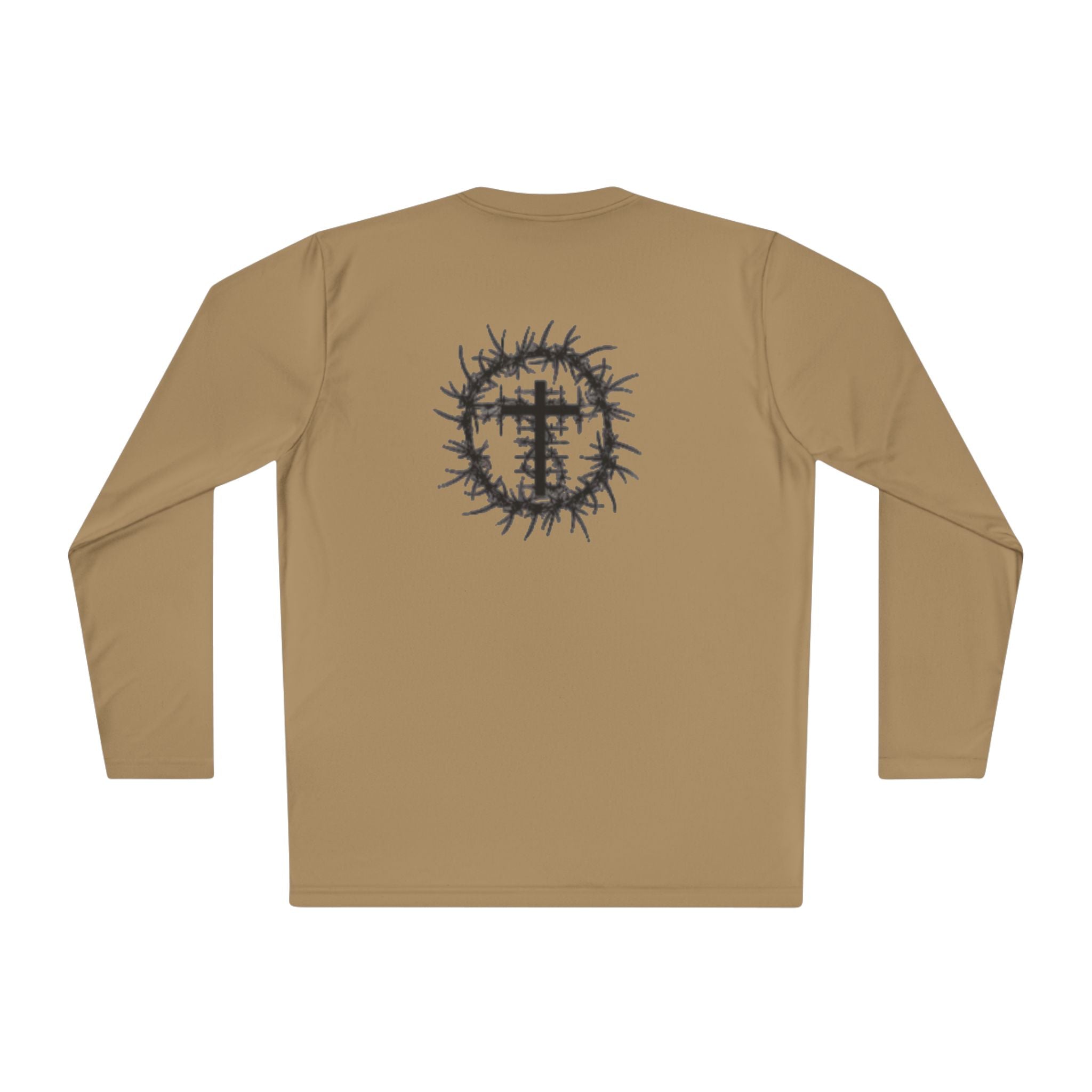 Romans 5:8 Long Sleeve Tee — Crown of Thorns Christian Faith Shirt