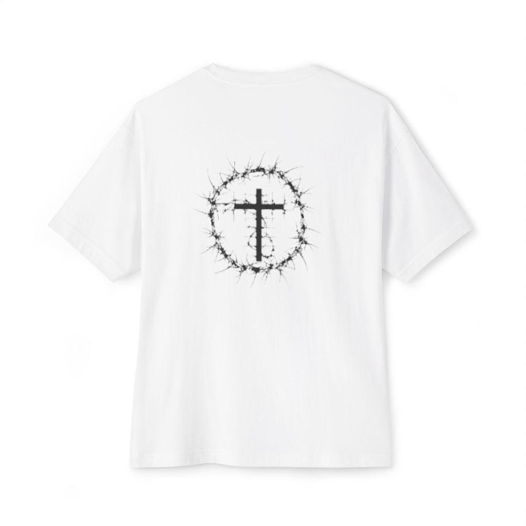 Romans 8:38 Tee — Christian Cross & Crown of Thorns Oversized Shirt