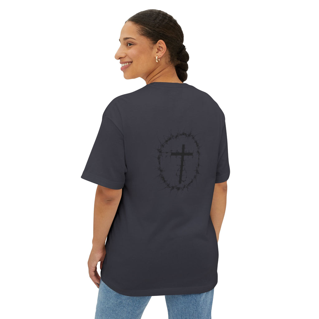 Romans 8:38 Tee — Christian Cross & Crown of Thorns Oversized Shirt