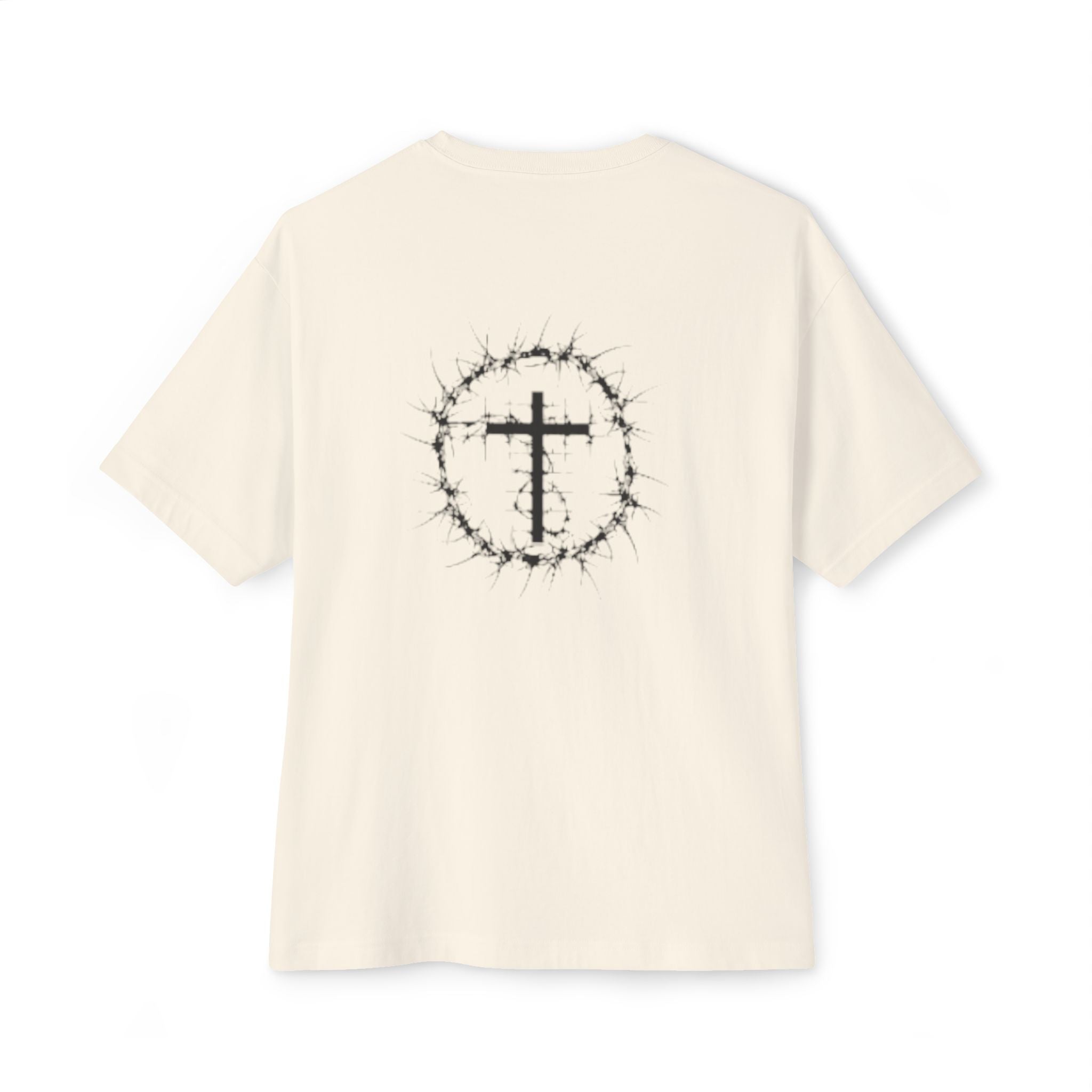 Romans 8:38 Tee — Christian Cross & Crown of Thorns Oversized Shirt