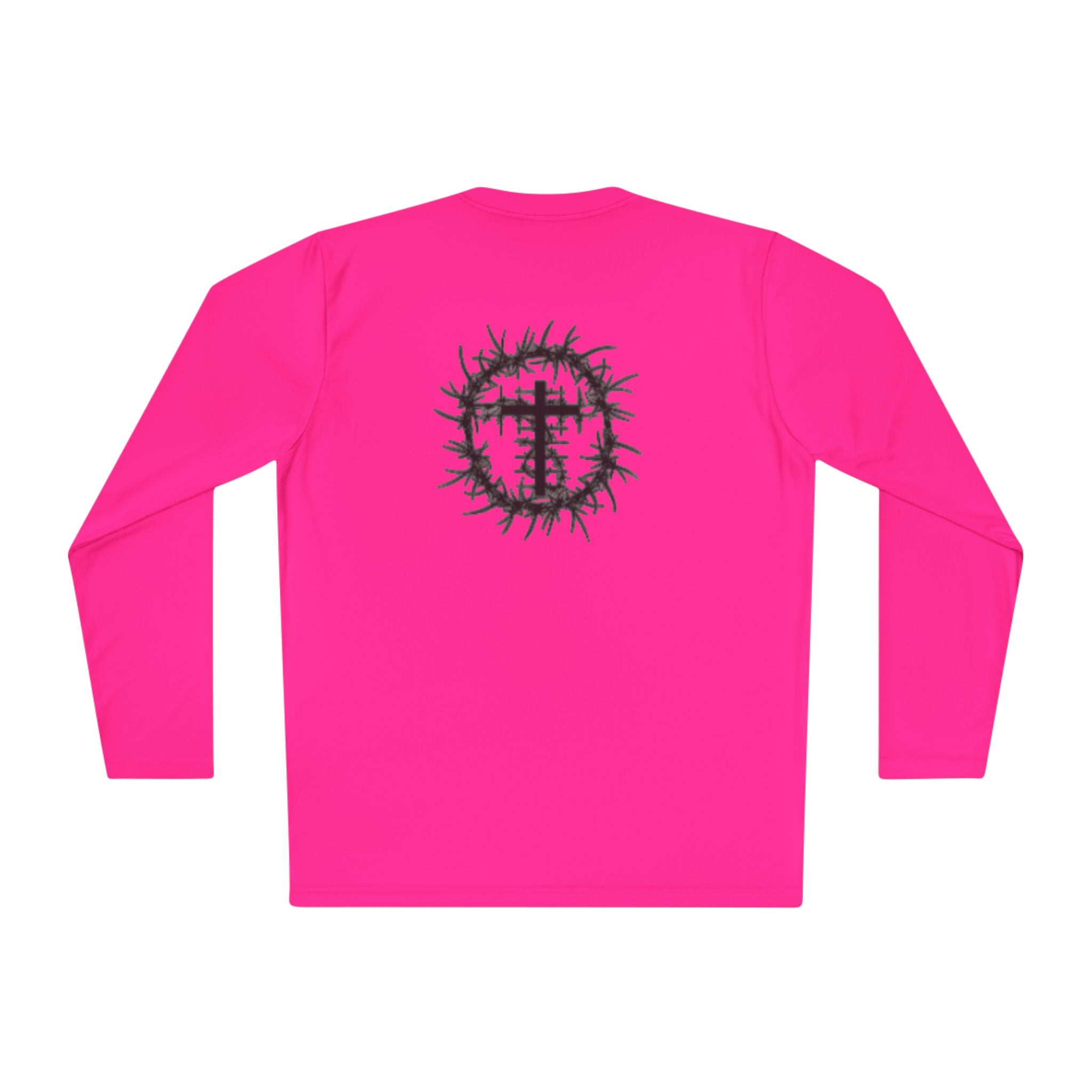 Romans 5:8 Long Sleeve Tee — Crown of Thorns Christian Faith Shirt