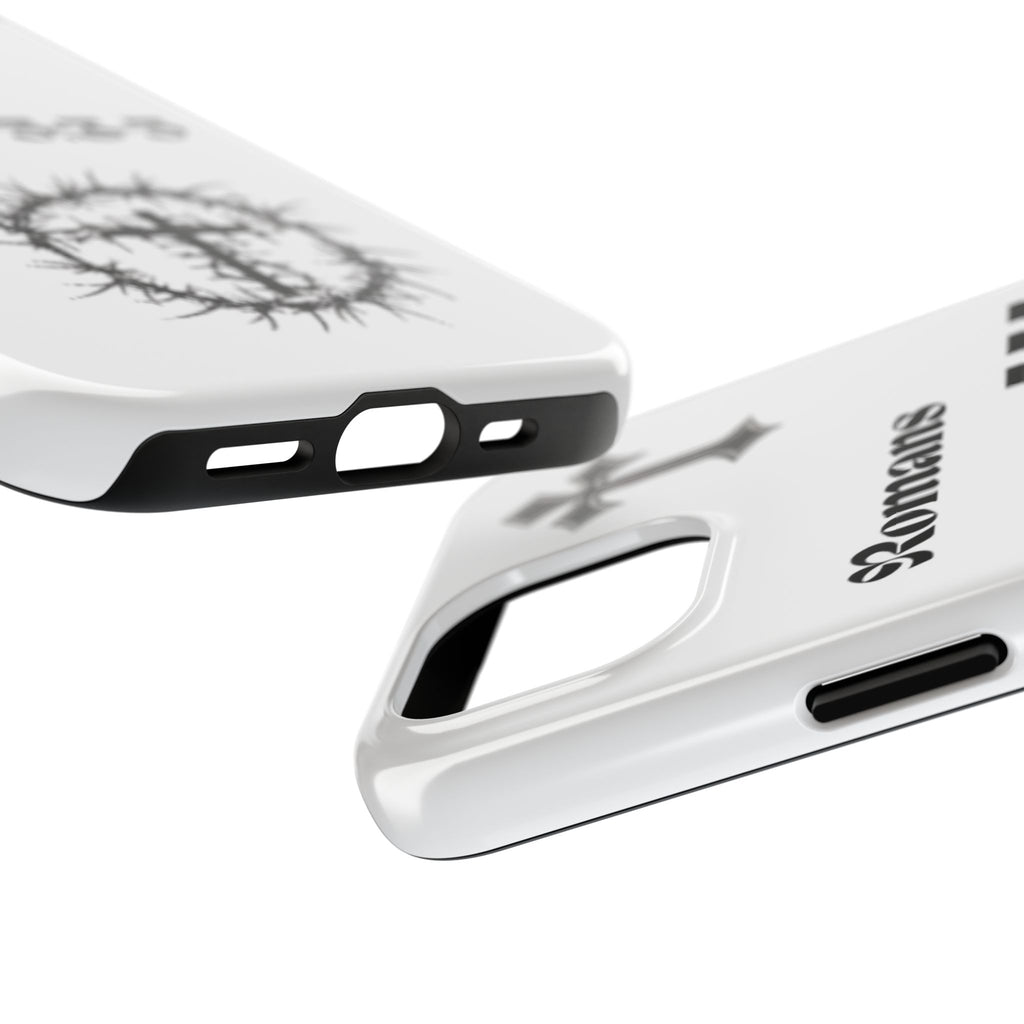 Romans 5:3-5 Christian Tough Phone Case — Inspirational Cross & Crown of Thorns Design