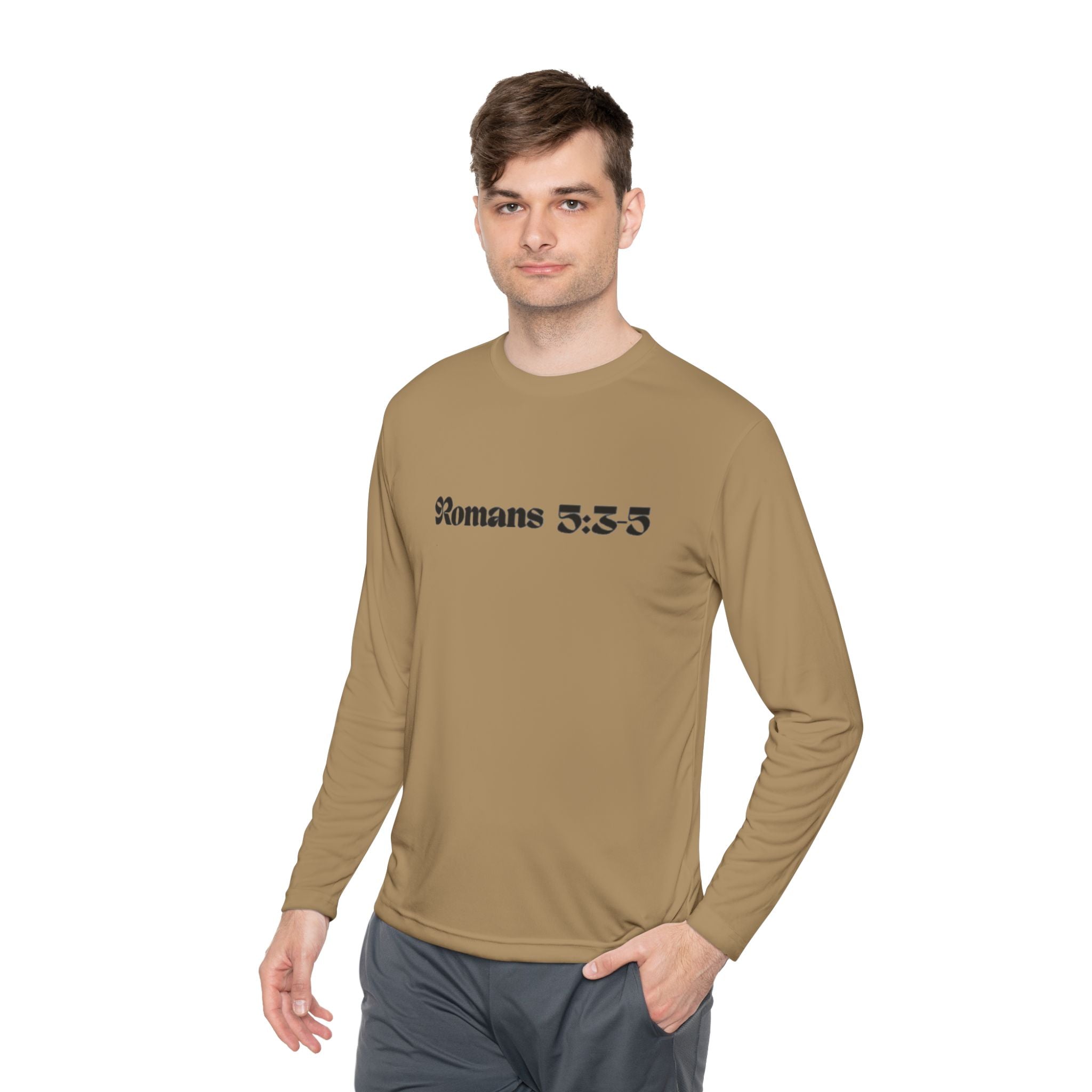 Romans 5:8 Long Sleeve Tee — Crown of Thorns Christian Faith Shirt