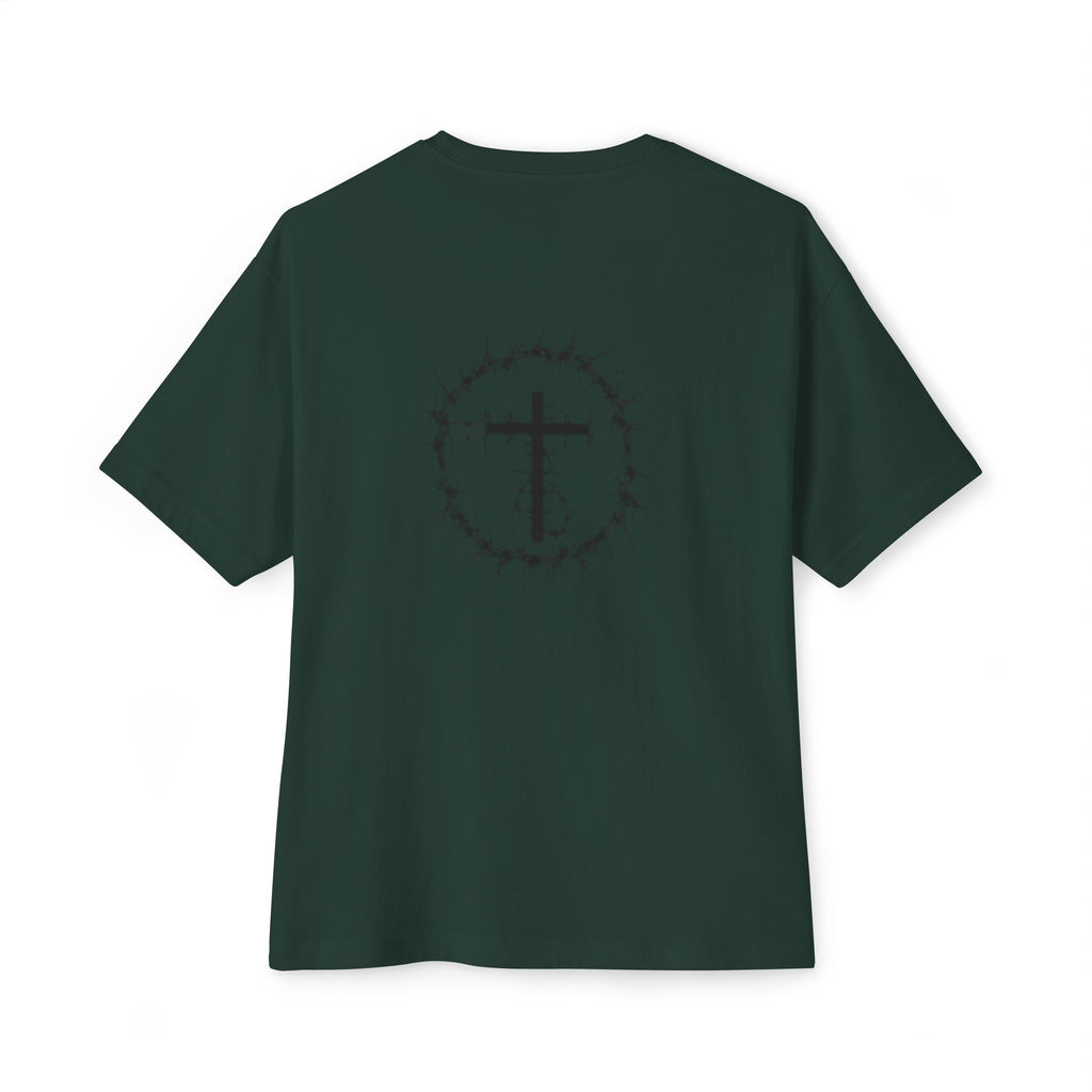 Romans 8:38 Tee — Christian Cross & Crown of Thorns Oversized Shirt