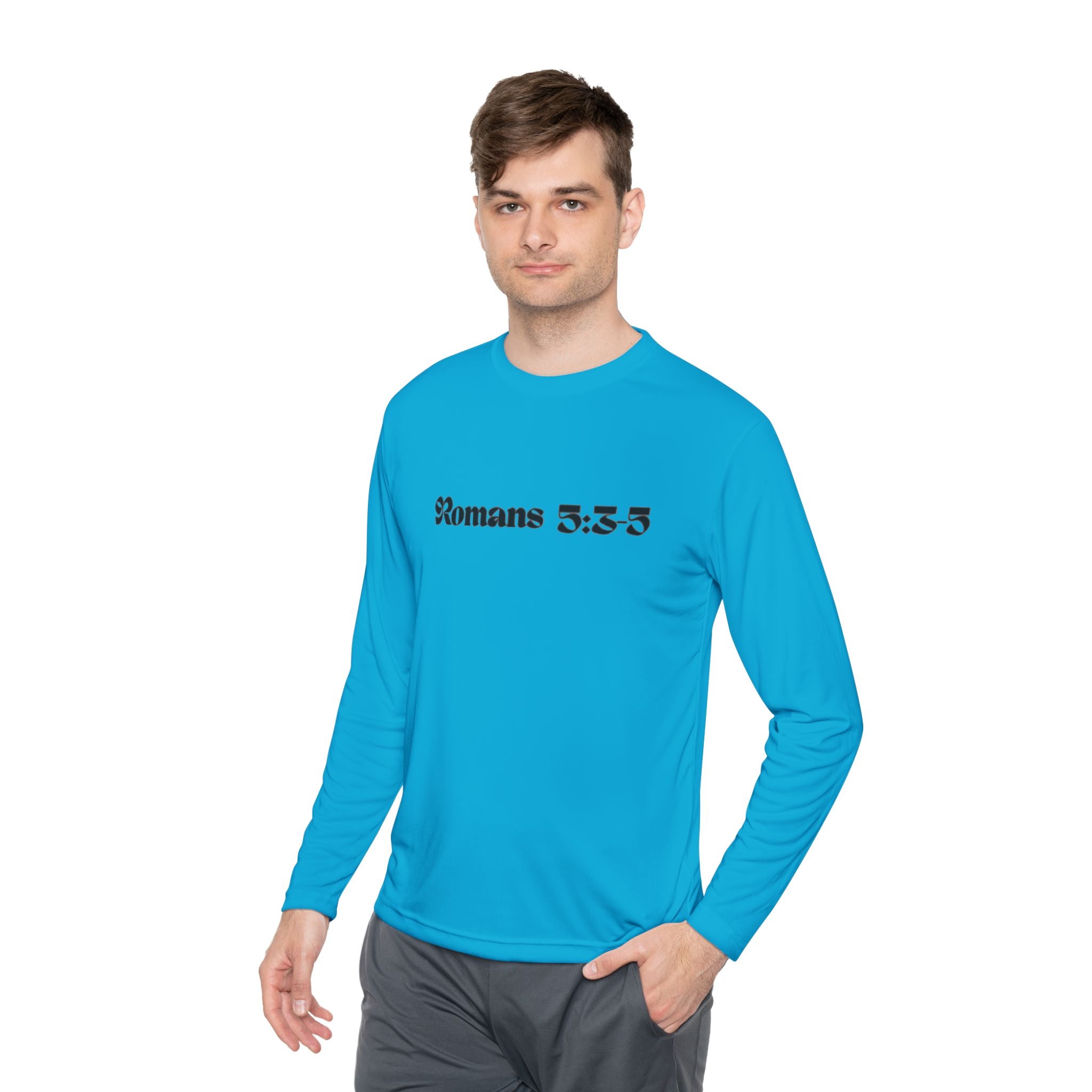 Romans 5:8 Long Sleeve Tee — Crown of Thorns Christian Faith Shirt