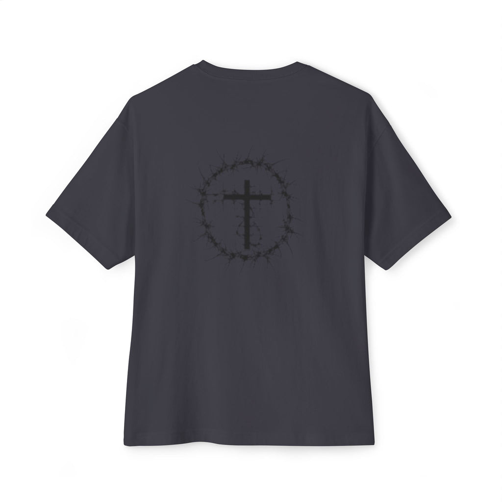 Romans 8:38 Tee — Christian Cross & Crown of Thorns Oversized Shirt