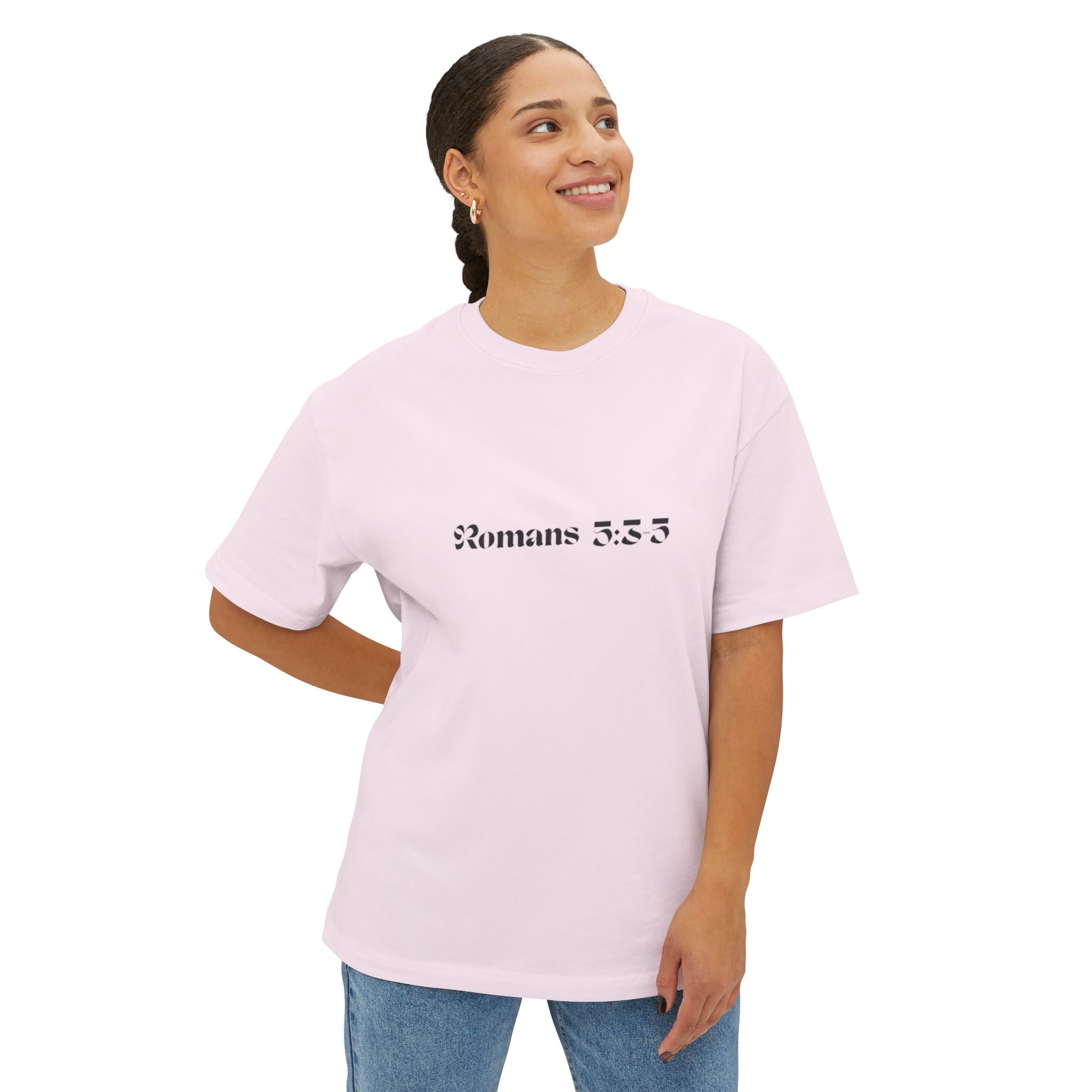 Romans 8:38 Tee — Christian Cross & Crown of Thorns Oversized Shirt