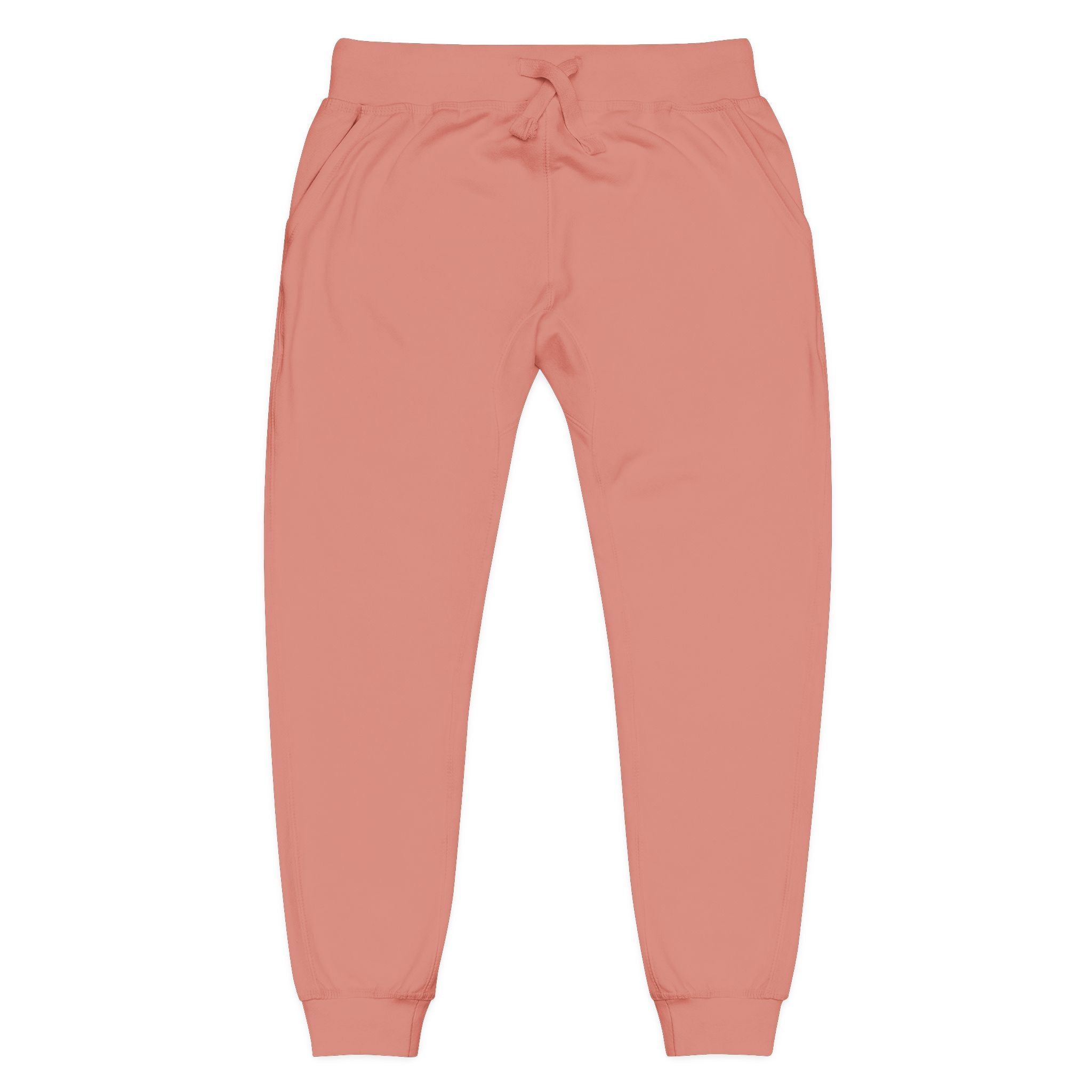 Embroidered Fleece Sweatpants — Cozy Coral Joggers for Everyday Comfort
