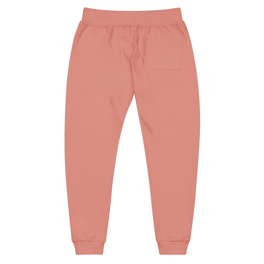 Embroidered Fleece Sweatpants — Cozy Coral Joggers for Everyday Comfort