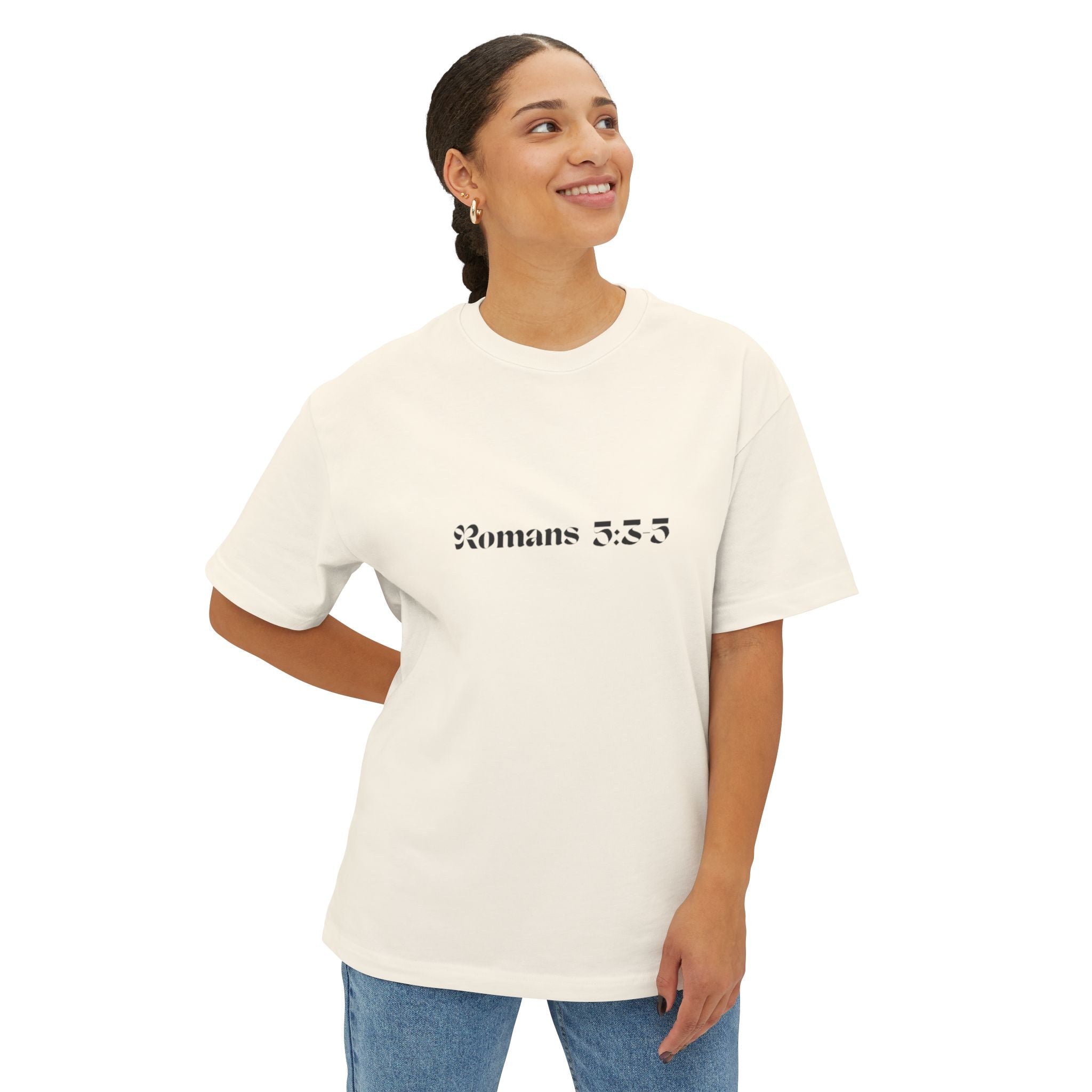 Romans 8:38 Tee — Christian Cross & Crown of Thorns Oversized Shirt