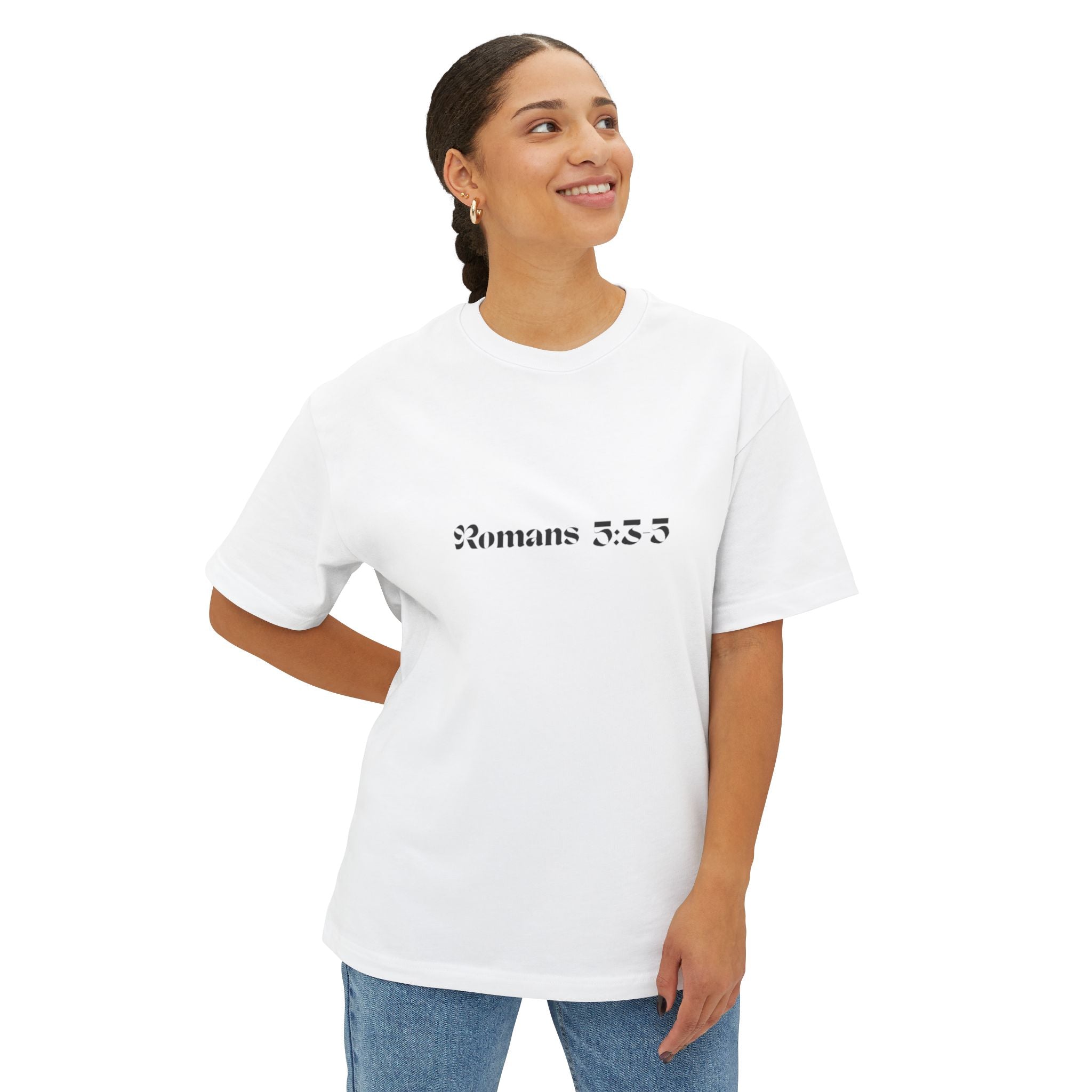 Romans 8:38 Tee — Christian Cross & Crown of Thorns Oversized Shirt