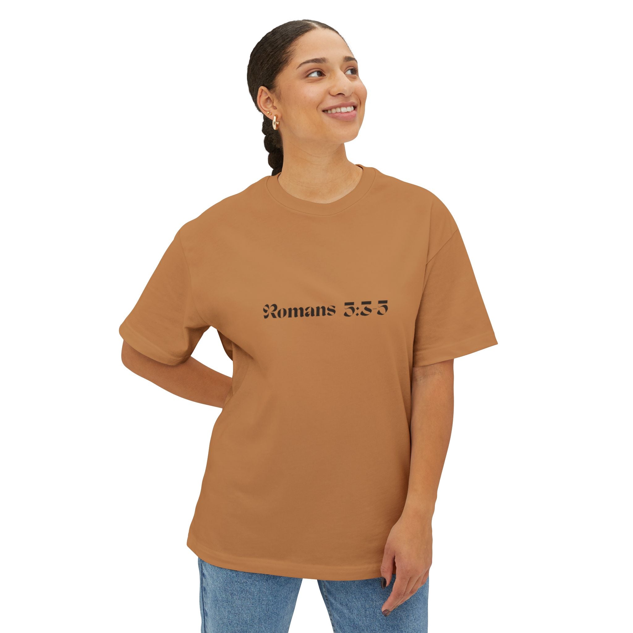Romans 8:38 Tee — Christian Cross & Crown of Thorns Oversized Shirt